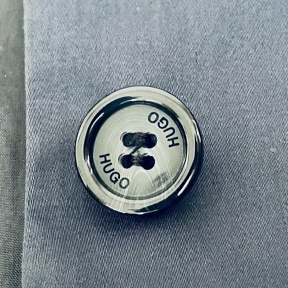 HUGO BOSS NAVY BLUE BLAZER Fitted, Cotton Blend, Size 4 - Picture 10 of 10